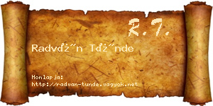 Radván Tünde névjegykártya