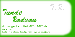 tunde radvan business card